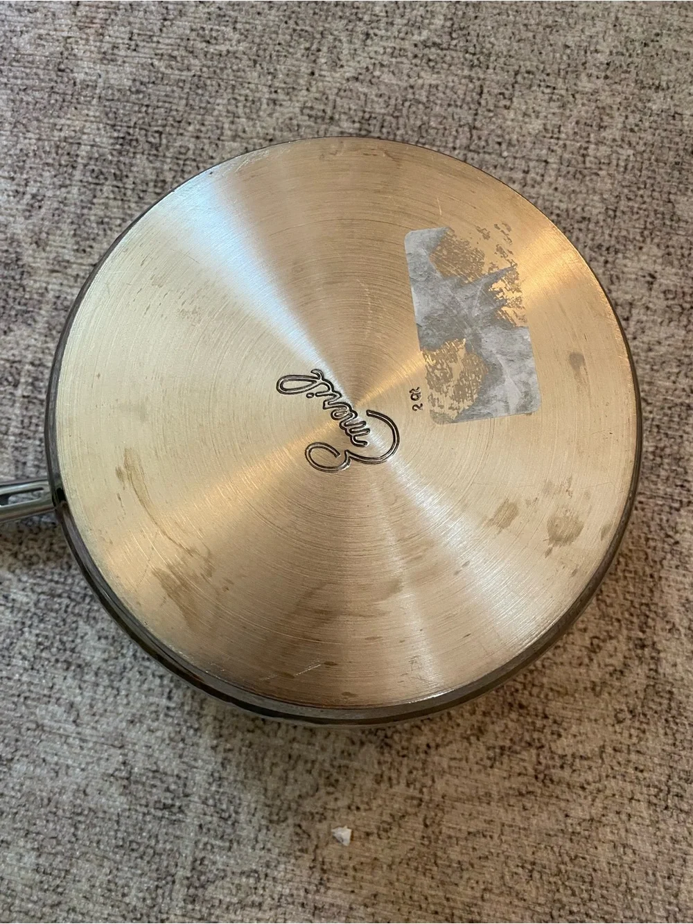 Emeril Copper Core 2Qt Sauce Pan Pot Stainless Steel W/Glass Lid